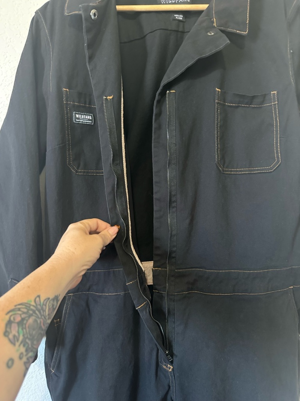 Wildfang The Essential Long Sleeve High Waisted Coverall in black - Size XL - Picture 6 of 8